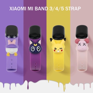 ( Mi Band 5 ) สายนาฬิกาข้อมือลายการ์ตูนสําหรับ Xiaomi Mi Band 5/6