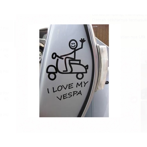 I Love My Vespa Cutting Sticker หมวกกันน็อคมอเตอร์ไซค์ รูปที่ 2