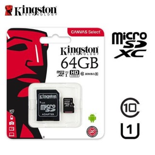 💯แท้ ประกันตลอดชีพ 📎64 GB MICRO SD CARD(ไมโครเอสดีการ์ด kingston) CLASS 10 ประกันศูนย์