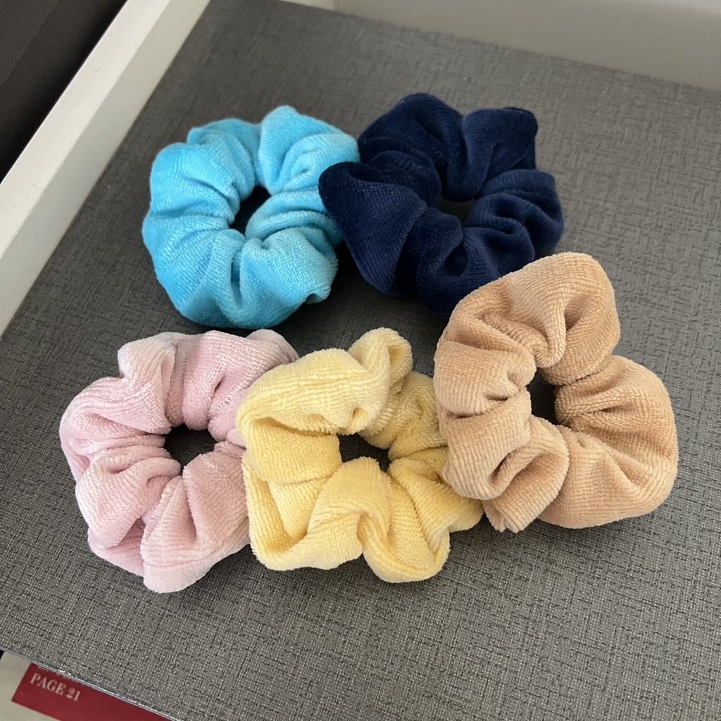 โดนัทมัดผม ผ้ากำมะหยี่ ยางยืดอย่างดี มีหลากสี พร้อมส่งจากไทย - รูปที่ 2