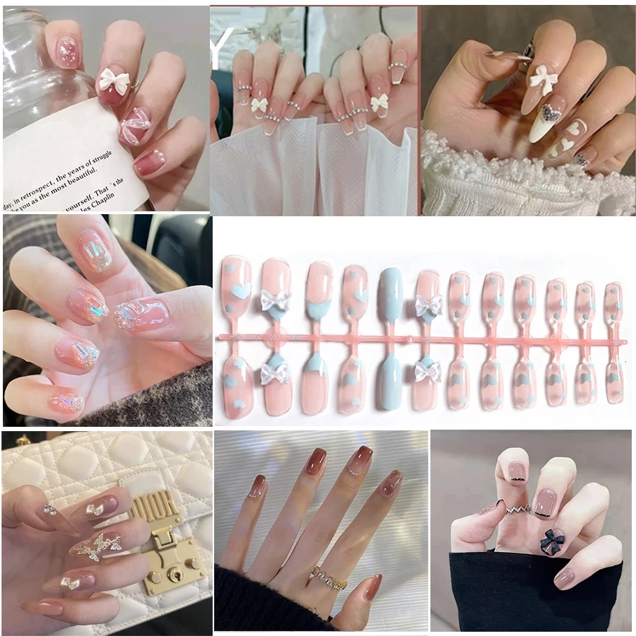 เล็บปลอม 3D พลอยเทียม หินเพชรเทียม พร้อมกาว DIY 24 ชิ้น thumbnail 5