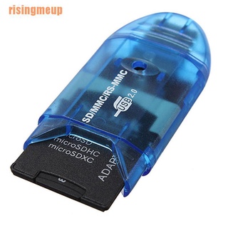 Risingmeup(~) อะแดปเตอร์การ์ดรีดเดอร์ USB 2.0 สําหรับการ์ด SD MMC SDHC TF