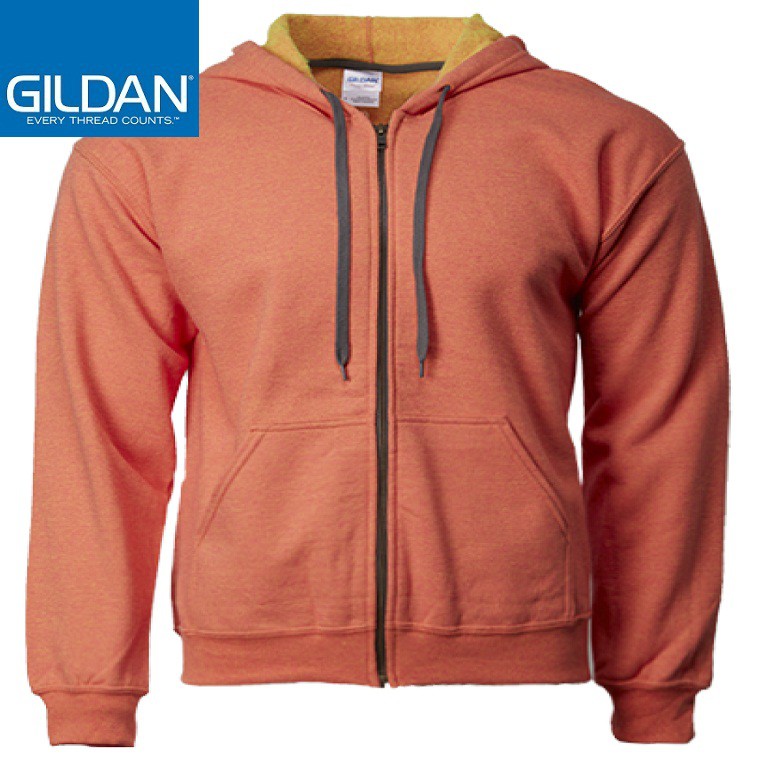 Gildan Heavy Blend 18700 Unisex ผู้ใหญ่ Vintage Full Zip Hoodie Sweatshirt - 285 Sunset