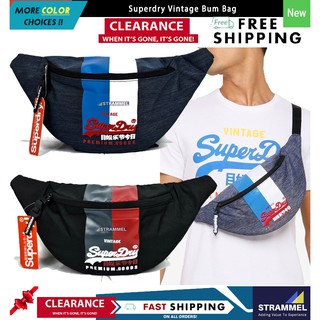 Superdry กระเป๋าคาดเอว กระเป๋าคาดอก คาดเอว คาดเอว ลายโลโก้ สไตล์วินเทจ