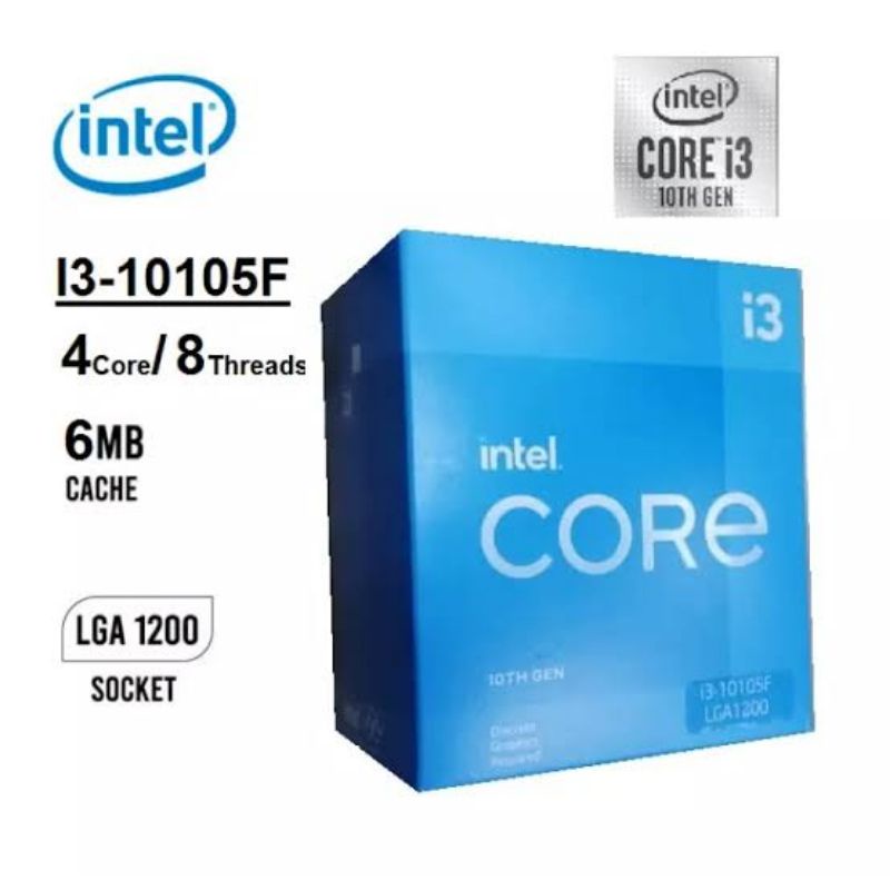 CPU Intel Core I3 10105F 3.7GHz ไม่มีGPUในตัว (มือสอง)