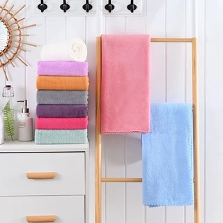 YJP-01 【220กรัม】ผ้าเช็ดตัว ขนเป็ด ผ้าขนหนู สีพื้น ผ้าขนนุ่ม ห่อตัวได้ ไม่กุ้นขอบ