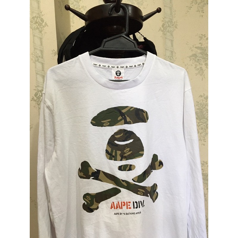 เสื้อยืดแขนยาวมือสอง BAPE AAPE BY A BATHING APE CAMO LONG SLEEVE Size M มือ2