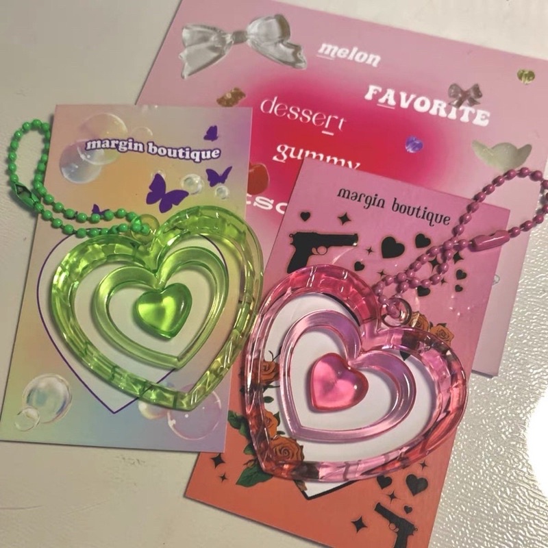 (พร้อมส่ง) heart keyring พวงกุญแจหัวใจสุดน่ารัก แถมโซ่ไข่ปลาทุกชิ้น
