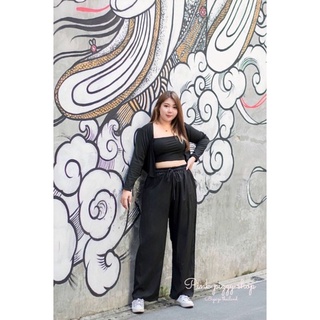 เสื้อผ้าสาวอวบ​🖤พร้อมส่ง🤍เซต 3 ชิ้นเซตคาดิแกน+สายเดี่ยว+ขายาวเอวสูง#ถ่ายรูปจากงานขายจริง