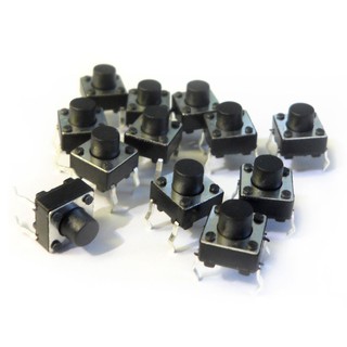 50 ชิ้น 25 บาท ส่งจากไทย สวิทช์ปุ่มกด Micro Switch 6 x 6 x 6 มม. 4 Pin 50 ชิ้น ถูกกว่า ถึงเร็วกว่า