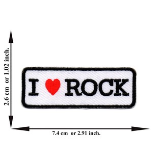 ตัดรีด ตัวรีดติดเสื้อ อาร์มปัก ติดเสื้อปัก ปักเสื้อ DIYลาย I LOVE ROCK