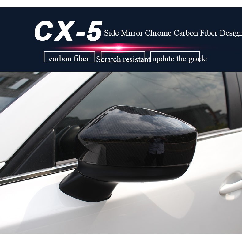 ฝาครอบกระจกมองข้าง คาร์บอนไฟเบอร์ สําหรับ Mazda CX5 (รุ่นที่ 2)