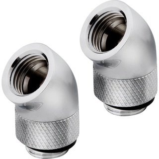 CORSAIR HYDRO X Series 45° Rotary Fitting Adapter Twin Pack — Chrome  CX-9055001-WW