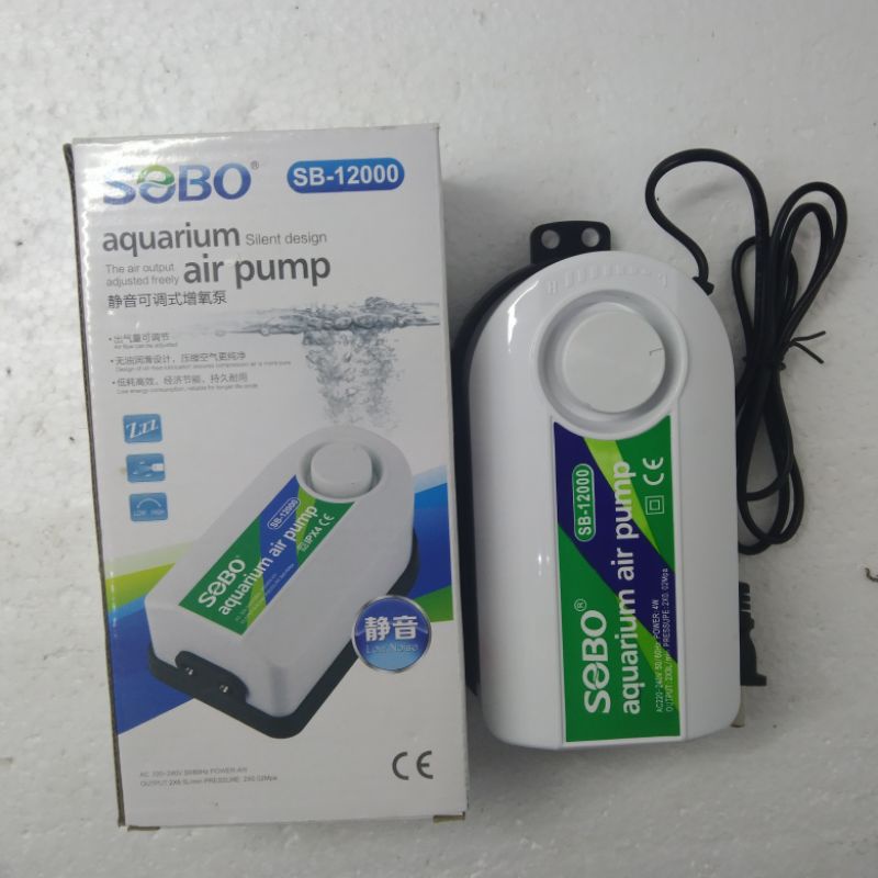SOBO ปั้มลม 2 หัว รุ่น SB-12000 สำหรับเติมลมตู้เลี้ยงปลา