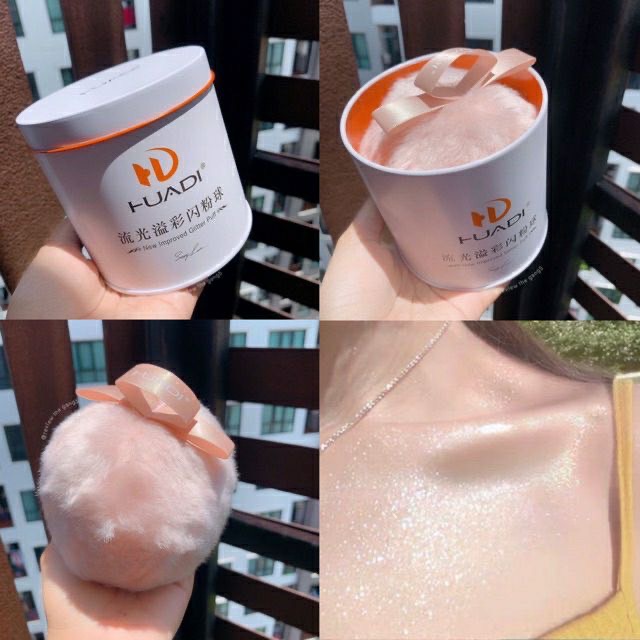 Huadi Glitter Puff พัฟตบ ตัววิ้ง ไฮไลท์ ลูกวิ้งค์