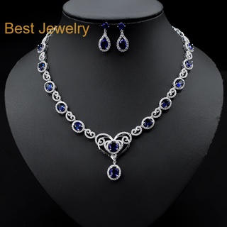 Best Jewelry ชุดเครื่องประดับเพชรเกรดพรีเมี่ยม ประกายไฟเทียเท่าเพชรแท้ เครื่องประดับออกงาน เกรดสวย สร้อยเพชร รับdropship