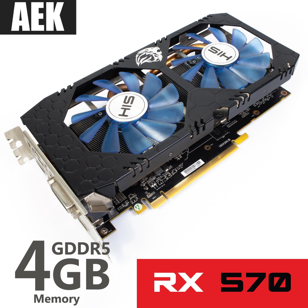 HIS RX 570 IceQ X² OC 4G GDDR5 การ์ดจอ กราฟฟิคการ์ด vga video ...