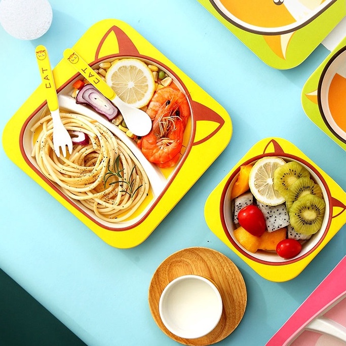 DODOLOVE ชุดจานชาม สำหรับเด็ก Bamboo Ware Kids Set ชุดจานชามเยื่อไผ่ อุปกรณ์ทานอาหารสำหรับเด็ก - รูปที่ 3