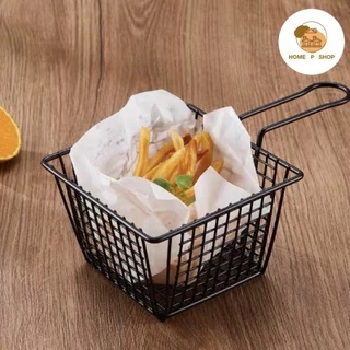-Home P Shop- ตะกร้าใส่ของทอดทรงสี่เหลี่ยม ใส่เฟรนฟราย ขนมขบเคี้ยว ไก่ทอด สไตล์มินิมอล พร้อมส่งจำนวนมาก!ว