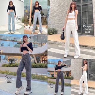 Order Jeans เกงเกงยีนส์สีขาวเอวสูง เทคเจอร์ของเนื้อผ้ายีนส์ทอลายนูนสวยมากๆค่ะ