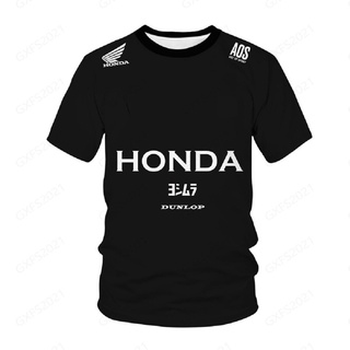 เสื้อยืดแขนสั้น พิมพ์ลายโลโก้ Honda 3 มิติ แบบแห้งเร็ว โอเวอร์ไซซ์ แฟชั่นฤดูร้อน สําหรับผู้ชาย