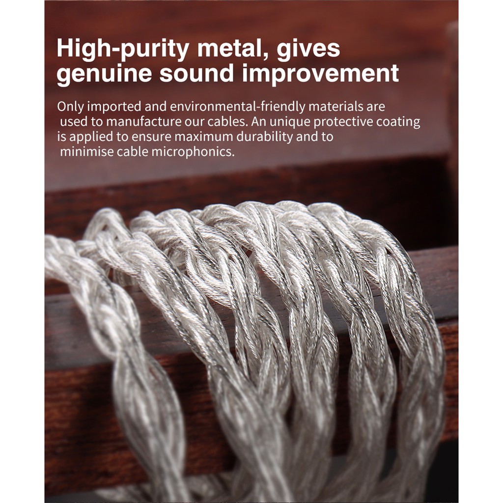 Trn T6 16Core เงินชุบ OCC ทองแดง Litz /3.5 มม.พร้อม MMCX/2PIN Connector อัพเกรดสายหูฟังสําหรับ TRN VX