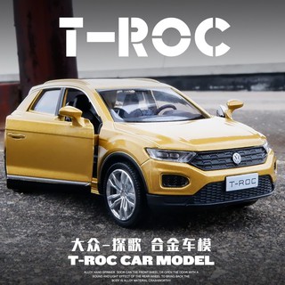 Rmz CITY โมเดลรถยนต์ รถบรรทุกของเล่น 1:36 VOLKSWAGEN T-ROC SUV อัลลอย เปิดได้