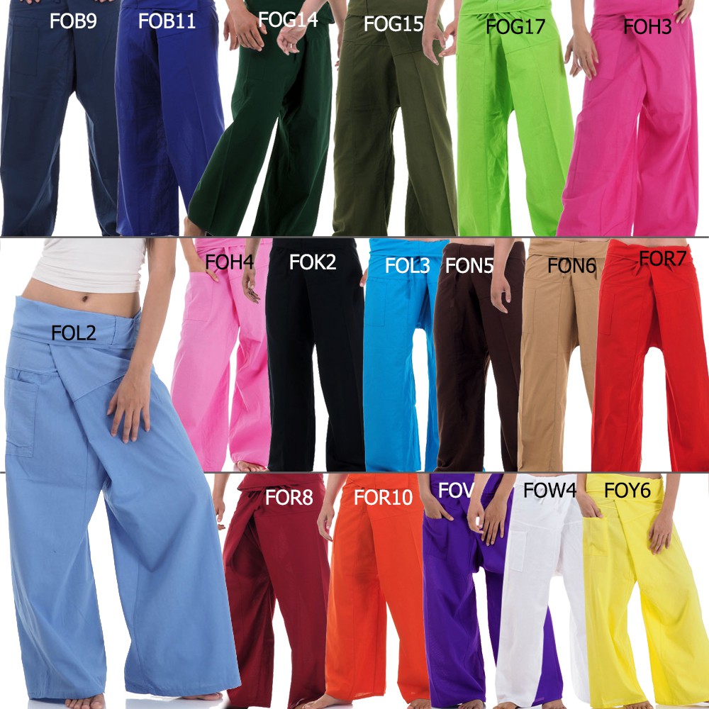 กางเกงเลผ้าฝ้ายแท้กางเกงสะดอขายาว ผ้าหนานุ่ม