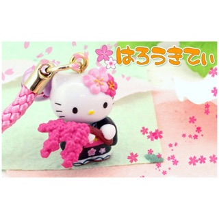 แท้ 100% จากญี่ปุ่น พวงกุญแจ สายเชือก ซานริโอ้ เฮลโล คิตตี้ Sanrio Hello Kitty Sakura Cherry Blossom Netsuke (Navy Blue)