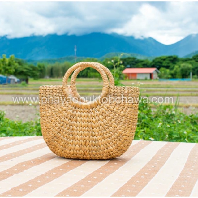 พร้อมส่ง วงกลม S กระเป๋าสานผักตบชวาราคาถูก คุณภาพดี
