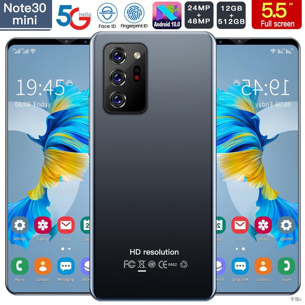 ☬▽โทรศัพท์ Sumsung Note30mini สมาร์ทโฟนโทรศัพท์มือถือรุ่นใหม่ 12G + 512G 5G WIFI Full HD สามารถโหลดแอปพลิเคชั่นธนาคารขาย