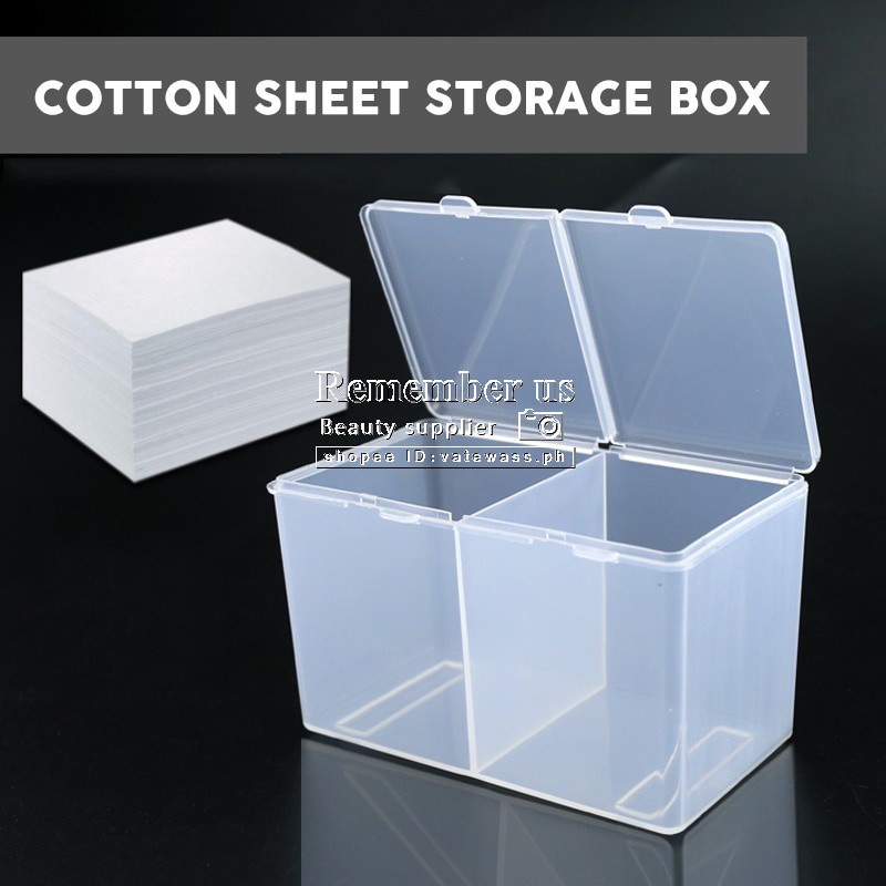 【พร้อมส่งภายใน 24 ชม.】ซื้อ 20 แถม 2 กล่องเก็บสําลีแผ่นใส สองช่อง สําหรับแต่งหน้า