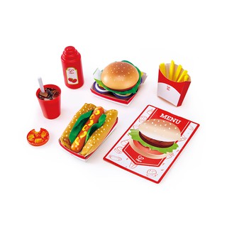 Hape - Fast Food Set  ชุดของเล่นแฮมเบอร์เกอร์และฮอตด็อกซ์