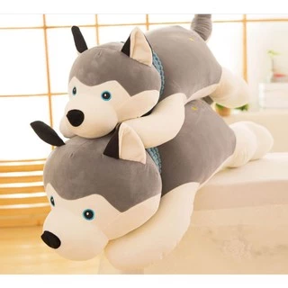 🔥พร้อมส่ง🔥ตุ๊กตาหมาไซบีเรียน หมานอน นุ่มสบาย ขนาด 30-55 cm.🐶