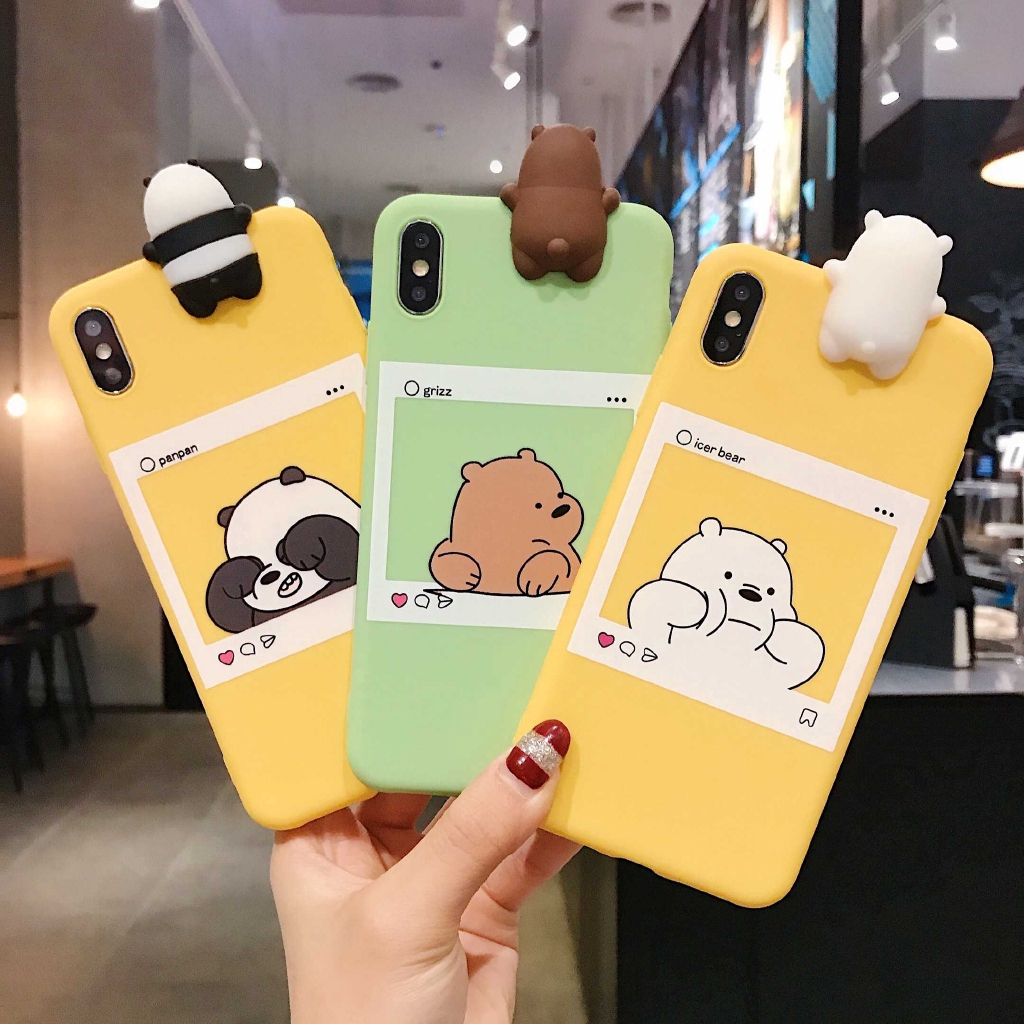Case iPhone 11 Pro 7 8 Plus XR XS MAX Apple Casing Bare Bears Cartoon ...