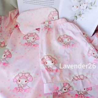 🌈Lavender26💤Mymelody🌸ชุดนอนลายมายเมโลดี้สวนดอกไม้แสนหวาน