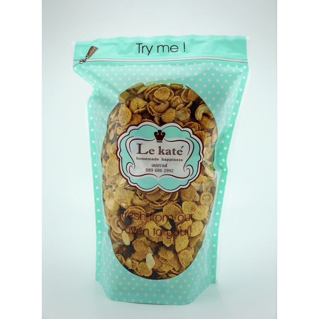 Le Kate' Coffee Cornflake คอร์นเฟลก รสกาแฟ (ถุงซิปล็อค) Size L