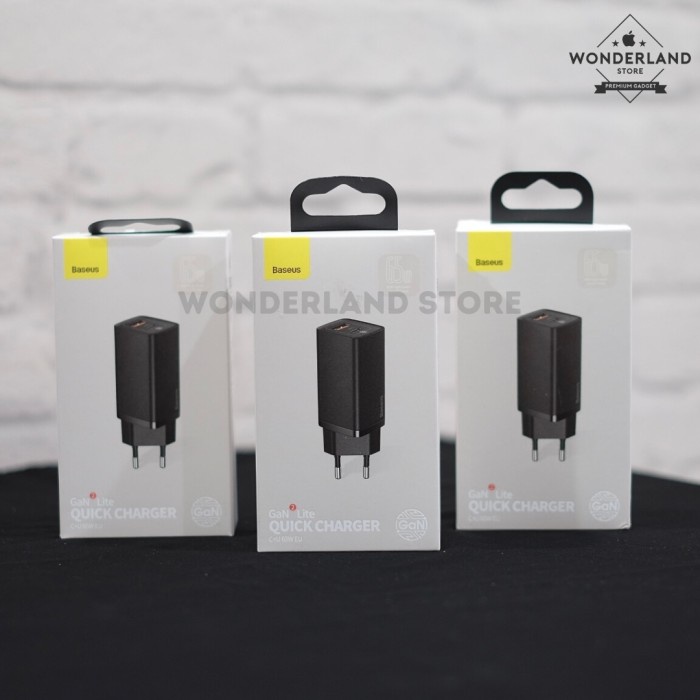 Baseus Gan2 Lite 65W USB+TYPE-C Dual Output Super Fast Charger Adapter (CCGAN64UE) - Wonderland Stor