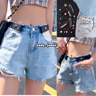 Lady_jeans#00 (ใส่โค้ด WRBGQK ลด 40.-) เข็มกลัดแก้เอวหลวม เข็มขัดยางยืดกระดุม แก้กางเกงหลวม เข็มขัดอเนกประสงค์