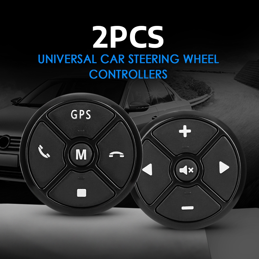 2PCS Universal Car Steering Wheel Controllers 10-key Control for GPS ...