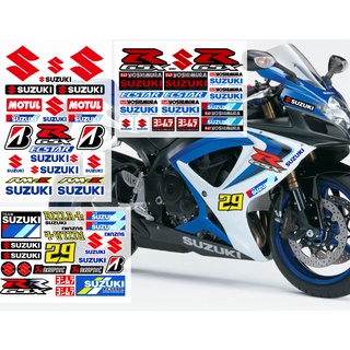 สติกเกอร์สะท้อนแสง กันน้ํา ลายโลโก้ Suzuki สําหรับตกแต่งรถจักรยานยนต์ Suzuki Fairing GSXR GSX-R RR 250 600 750 1000 K2 K3 K4 K5 K6 K7 K8 H1 1 ชิ้น