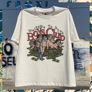 เสื้อยืดโอเวอร์ไซส์Gallery Dept เสื้อยืดแขนสั้น ผ้าฝ้าย พิมพ์ลาย "rich Boys Club" โอเวอร์ไซซ์ สไตล์วินเทจ พลัสไซซ์ สําหร