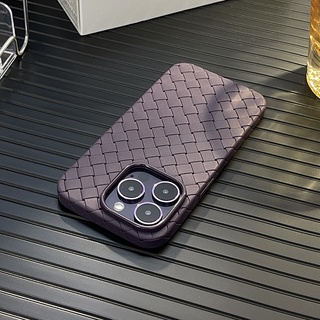 เคสโทรศัพท์มือถือ ซิลิโคนนิ่ม ผ้าตาข่าย ระบายอากาศ ลายตาราง BV สําหรับ iPhone 14 Pro Max 14 Plus 13 12 11 Pro Max