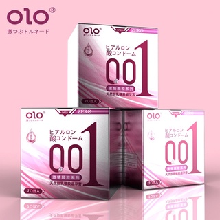 ขุขระ(สีชมพู) ยี่ห้อ OLO ถุงยางอนามัยเบาบาง 3 ชนิดพิเศษ (1กล่องมี10ชิ้น)  (L07-Pink)