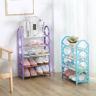 ชั้นวางรองเท้า 4 ชั้น (สีฟ้า) ชั้นวางของ ชั้นวางรองเท้าสแตนเลส ที่เก็บรองเท้า ที่วางรองเท้า ชั้นวางของอเนกประสงค์