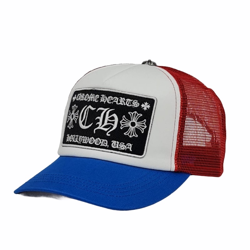 หมวกเบสบอลตาข่าย Snapback เย็บปักถักร้อย Chrome Hearts
