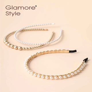 ⭐พร้อมส่ง⭐ที่คาดผม เครื่องประดับผมแฟชั่นมุก Glamorestyle