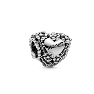 (พร้อมส่ง)*New*Pandora Openwork Flower Heart Mummy Charm