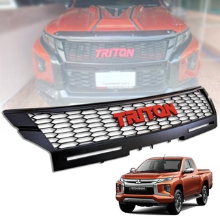 กระจังหน้า หน้ากระจัง  ตัวโล่ง LOGO แดง MITSUBISHI TRITON มิตซูบิชิ TRITON ปี 2019 - 2021