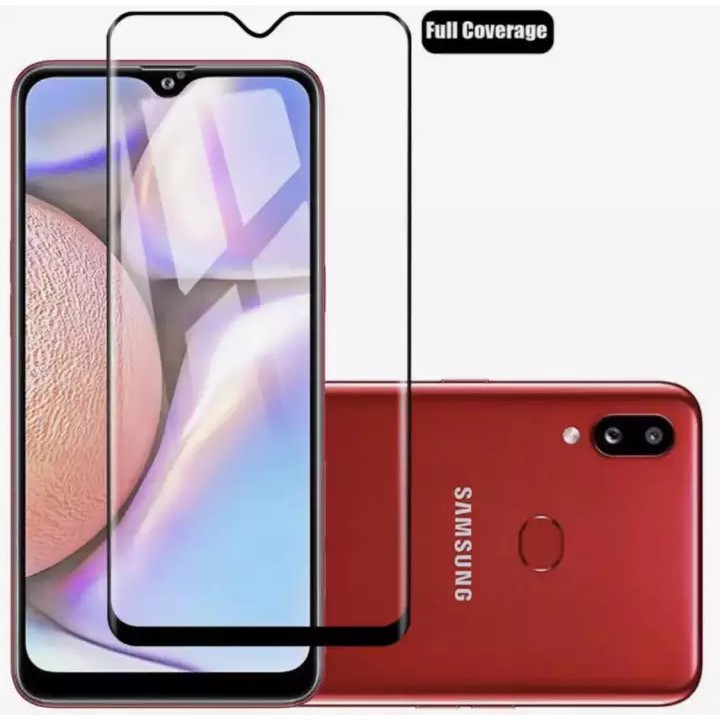 Samsung galxy A10s ฟิล์มกระจกนิรภัย ฟิล์มกระจกเต็มจอ ฟิล์มซัมซุง A10S ฟิมกระจก ฟิล์มขอบดำ ฟิล์มกันกร